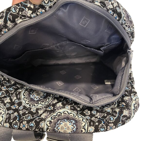 NWT Vera Bradley Iconic Leighton Backpack Charcoal Medallion Quilted Cotton Wome - Picture 5 of 9